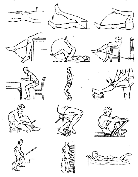 Ejercicios terapéuticos en la artrosis de la articulación de la rodilla